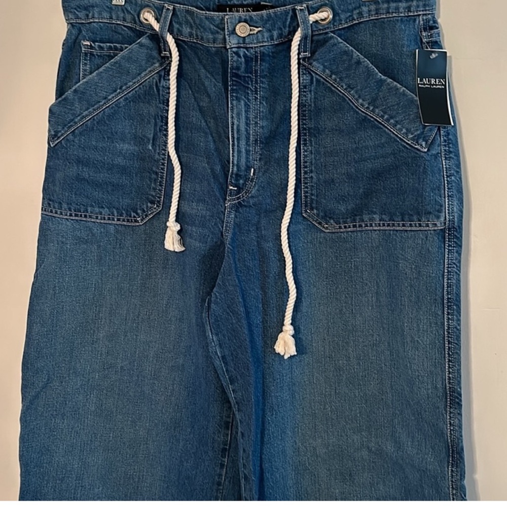 NWT LAUREN RALPH LAUREN "Black" Label Wide Leg HW Jeans SZ: 16 - Picture 6 of 8